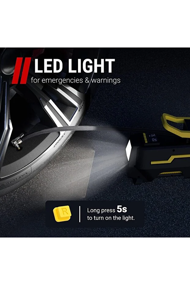 Eragon ERG-520 Dijital Basınç Göstergeli Oto Lastik Şişirme Pompası Hava Kompresörü